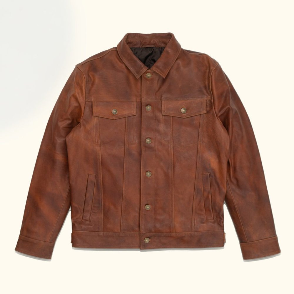 Bashwood Handmade Dark Brown Vintage Leather Jacket